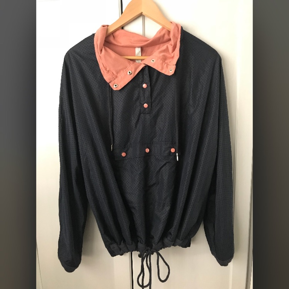 Free people movement navy and pink pull over